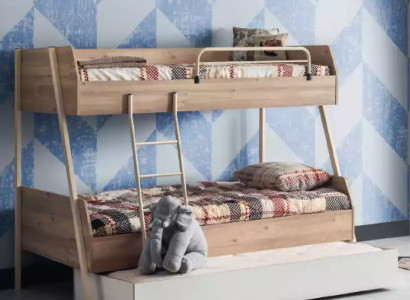 Triple bunk bed Double bunk bed with three sleeping spaces